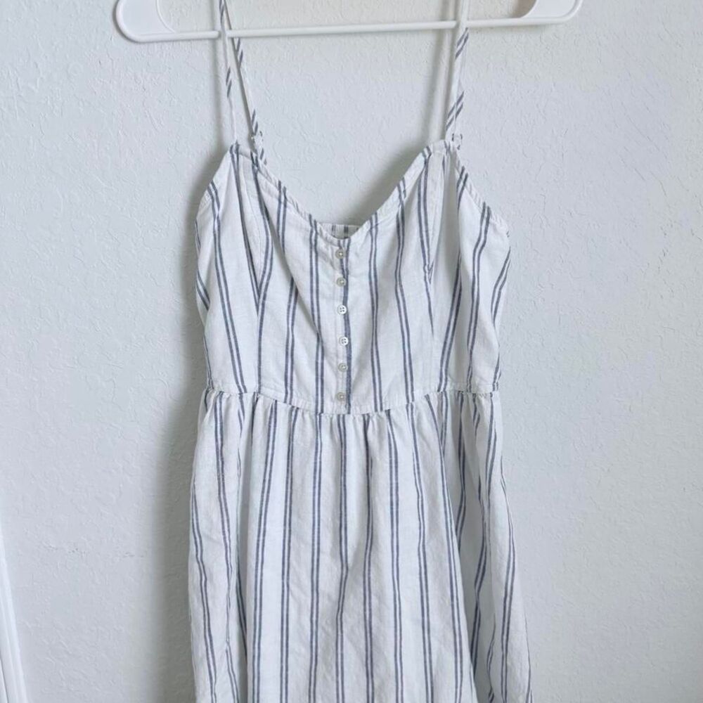 Abercrombie-fitch Women's White and Blue Dress